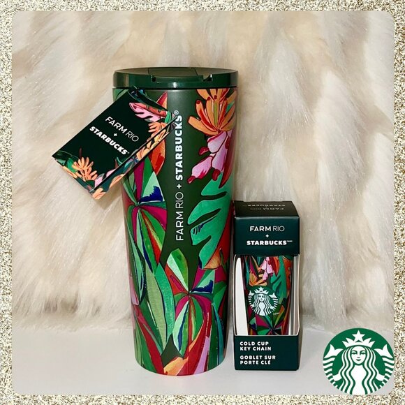 🍌 2025 Starbucks x Farm RIO Banana Leaf/Tropical Floral 2 Piece Set NWT/NIB